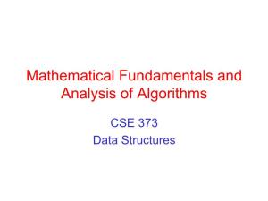 Mathematical Fundamentals and Analysis of Algorithms
