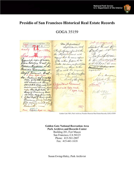 Presidio of San Francisco Historical Real Estate Files GOGA 35159