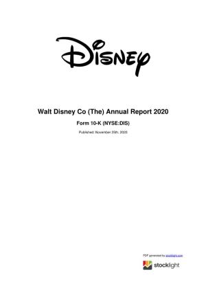 Walt Disney Annual Report 2020