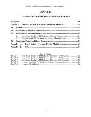 Frequency Division Multiplexing Telemetry Standards