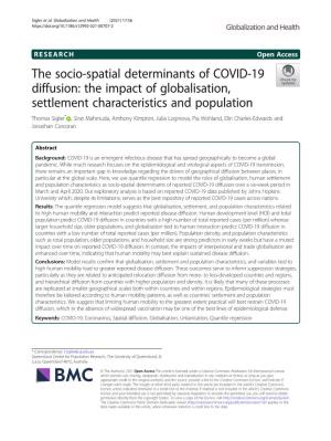 The Socio-Spatial Determinants of COVID-19 Diffusion