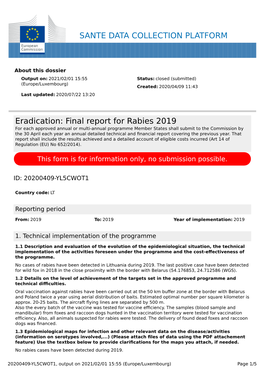 Final Report for Rabies 2019