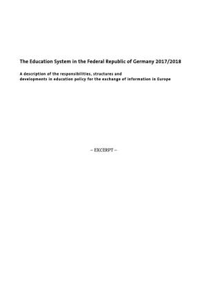 The Education System in the Federal Republic of Germany 2017/2018