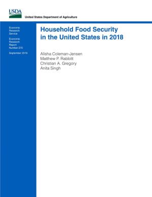 Household Food Security in the United States in 2018, ERR-270, U.S