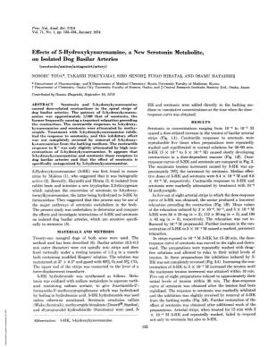 Effects of 5-Hydroxykynurenamine, a New Serotonin Metabolite