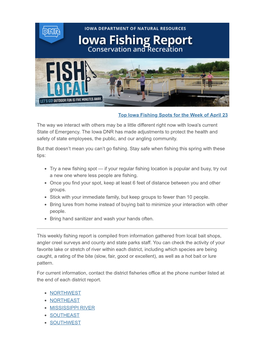 April 23 Iowa Fishing Report.Pdf