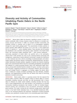 Diversity and Activity of Communities Inhabiting Plastic Debris in the North Paciﬁc Gyre
