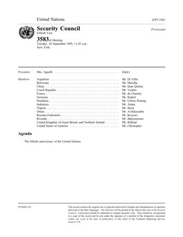 Security Council Provisional Fiftieth Year