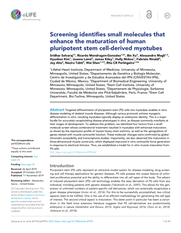 Screening Identifies Small Molecules That Enhance the Maturation Of