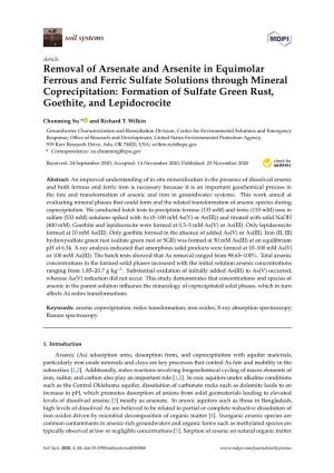 Removal of Arsenate and Arsenite in Equimolar Ferrous And