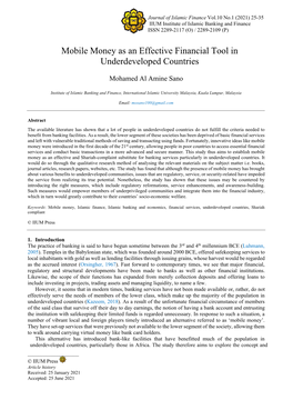Mobile Money As an Effective Financial Tool in Underdeveloped Countries
