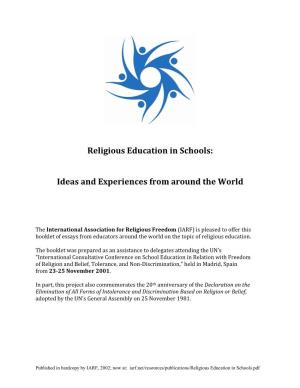 Religious Education in Schools