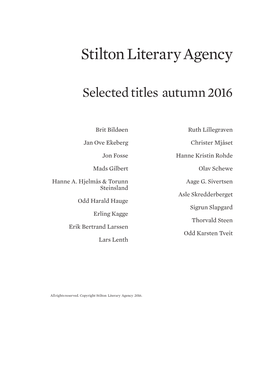 Stilton Literary Agency