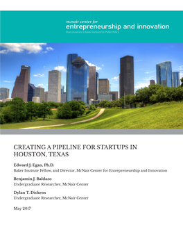 Creating a Pipeline for Startups in Houston, Texas