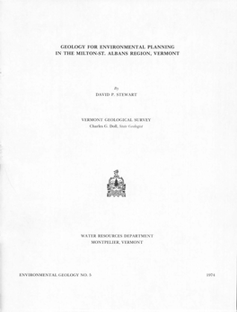 Environmental Planning in the Milton-St Albans Region
