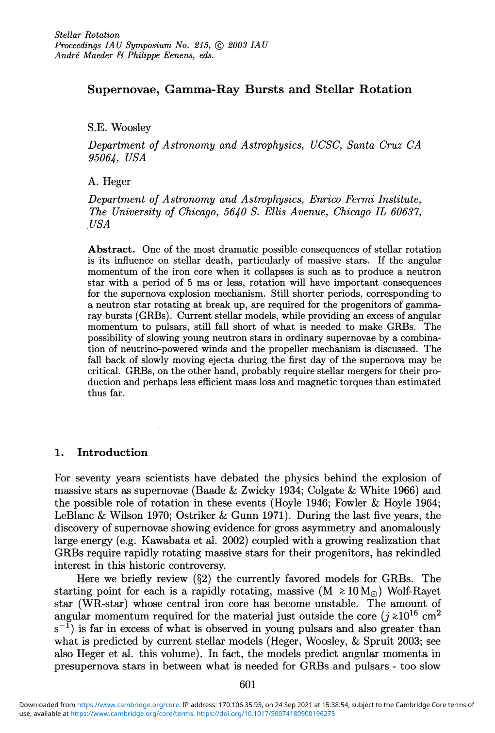 Supernovae, Gamma-Ray Bursts and Stellar Rotation