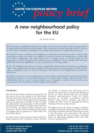 A New Neighbourhood Policy for the EU