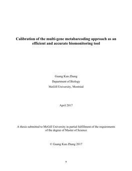 Calibration of the Multi-Gene Metabarcoding Approach As an Efficient and Accurate Biomonitoring Tool