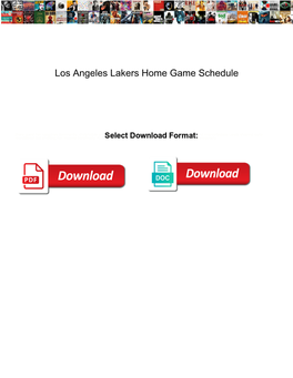 Los Angeles Lakers Home Game Schedule