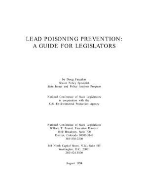 Lead Poisoning Prevention: a Guide for Legislators
