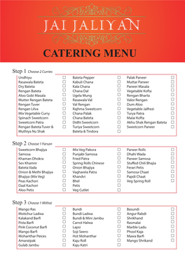 Catering Menu