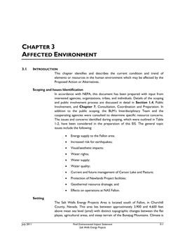 Chapter 3 Affected Environment
