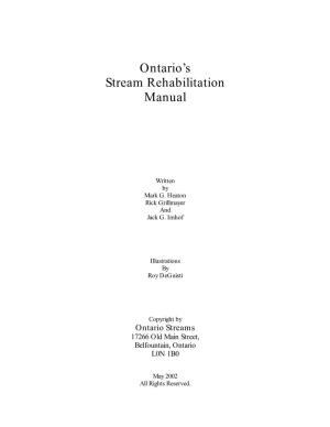 Ontario's Stream Rehabilitation Manual