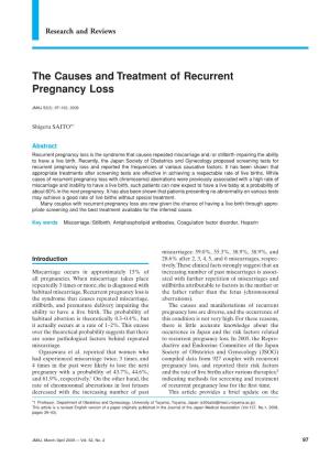 The Causes and Treatment of Recurrent Pregnancy Loss