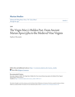 The Virgin Mary's Hidden Past: from Ancient Marian Apocrypha to The