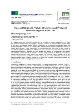 Process Design and Analysis of Ethylene and Propylene
