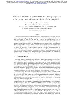 Unbiased Estimate of Synonymous and Non-Synonymous Substitution Rates with Non-Stationary Base Composition
