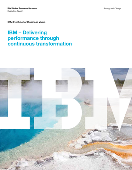 Delivering Performance Through Continuous Transformation