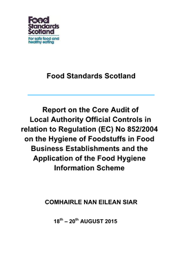 Food Standards Scotland Report on The