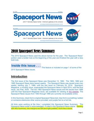 2010 Spaceport News Summary