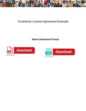 Contributor License Agreement Example