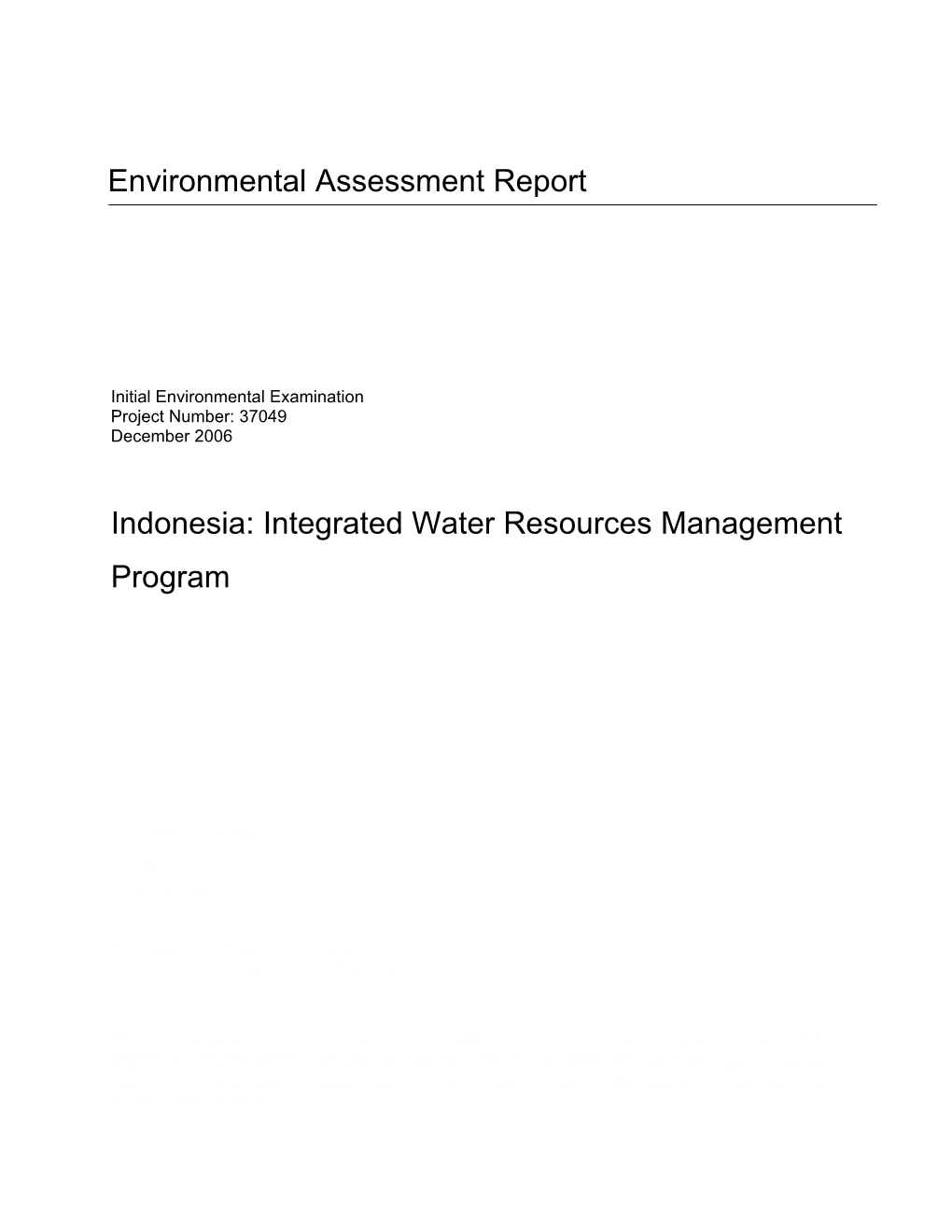 Integrated Water Resources Management Program