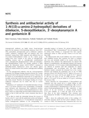 Synthesis and Antibacterial Activity of 1-N-&Lsqb
