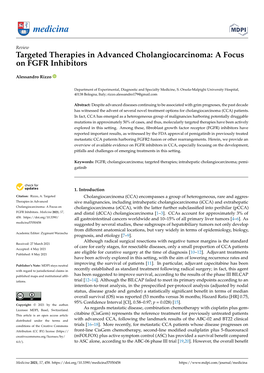 Targeted Therapies in Advanced Cholangiocarcinoma: a Focus on FGFR Inhibitors