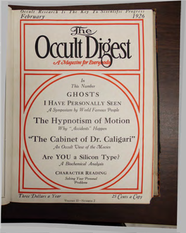 Occult Digest V2 N2 Feb 1926