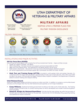 Our Military Affairs Info Sheet