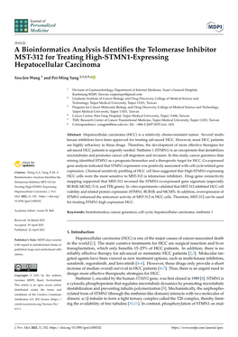 A Bioinformatics Analysis Identifies the Telomerase Inhibitor MST-312 for Treating High-STMN1-Expressing Hepatocellular Carcinom