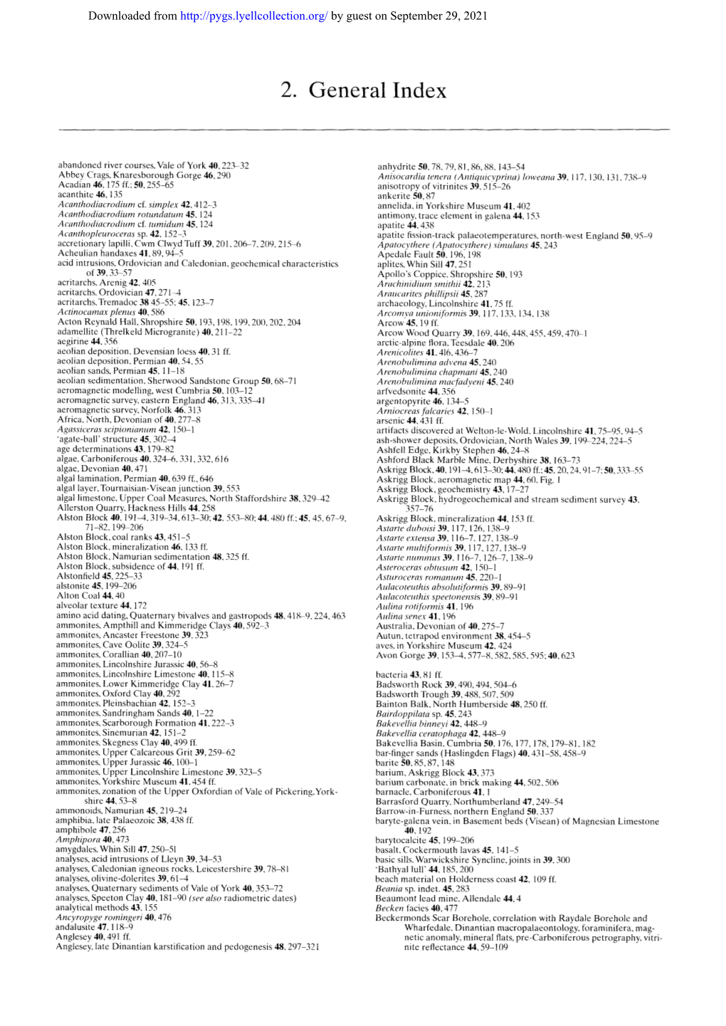 2. General Index