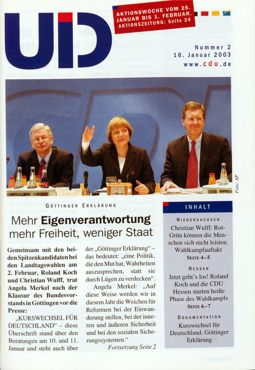 UID 2003 Nr. 2, Union in Deutschland