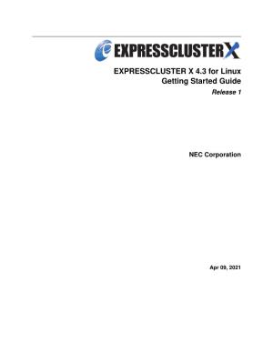 EXPRESSCLUSTER X 4.3 for Linux, Getting Started Guide