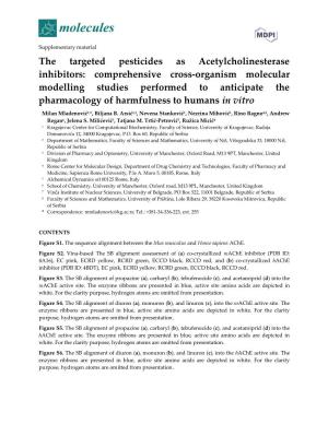 The Targeted Pesticides As Acetylcholinesterase Inhibitors