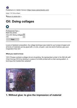 Oil: Doing Collages