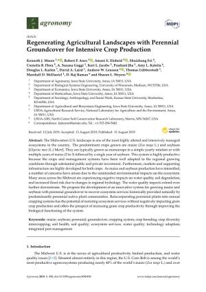 Regenerating Agricultural Landscapes with Perennial Groundcover for Intensive Crop Production