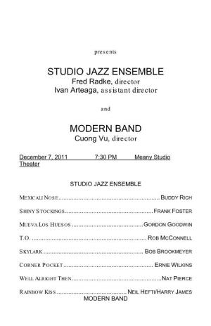 Studio Jazz Ensemble Modern Band