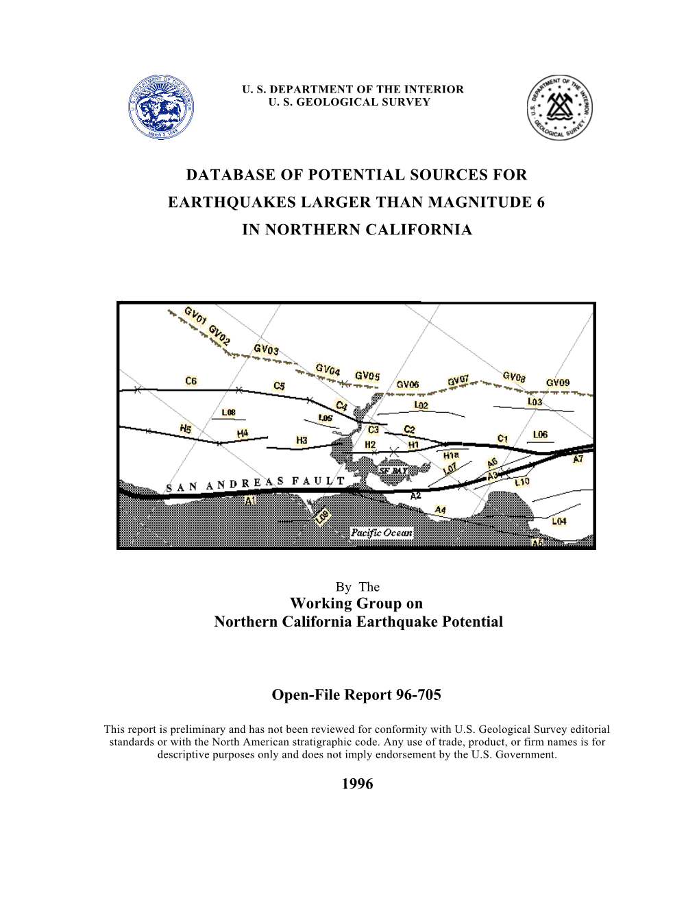 Database of Potential Sources for Earthquakes Larger Than Magnitude 6 in Northern California