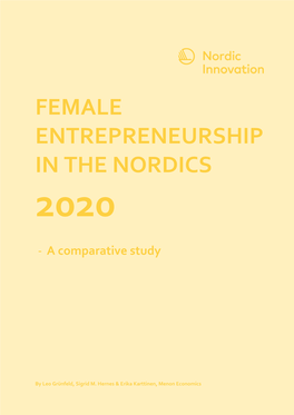 Female Entrepreneurship in the Nordics 2020
